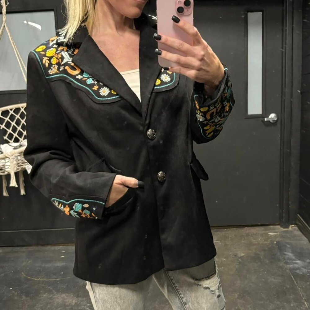 Lucky and blessed suede blazer - Picture 4 of 5